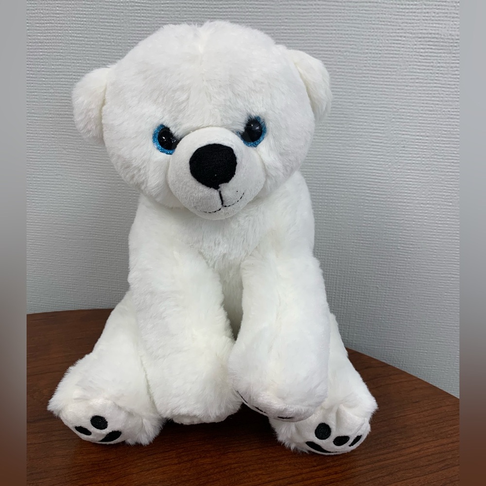 NEW-Adorable White Plush Bear